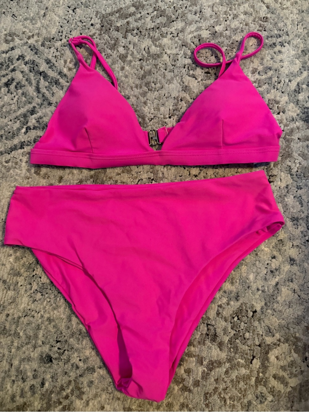 Two piece hot pink bikini